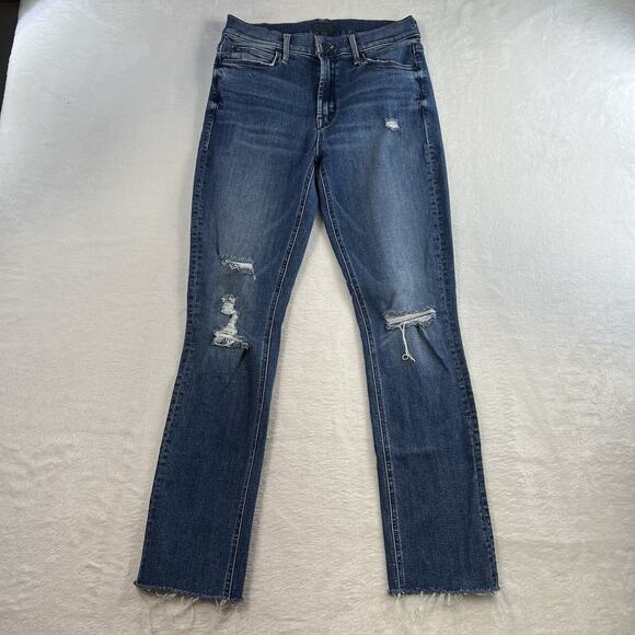 Mother Sz 28 Jeans The Mid Rise Dazzler Ankle Fray Weekend Warrior Women Stretch - Picture 2 of 16